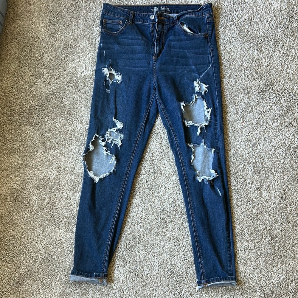 Wild Fable Blue Skinny Distressed Jeans